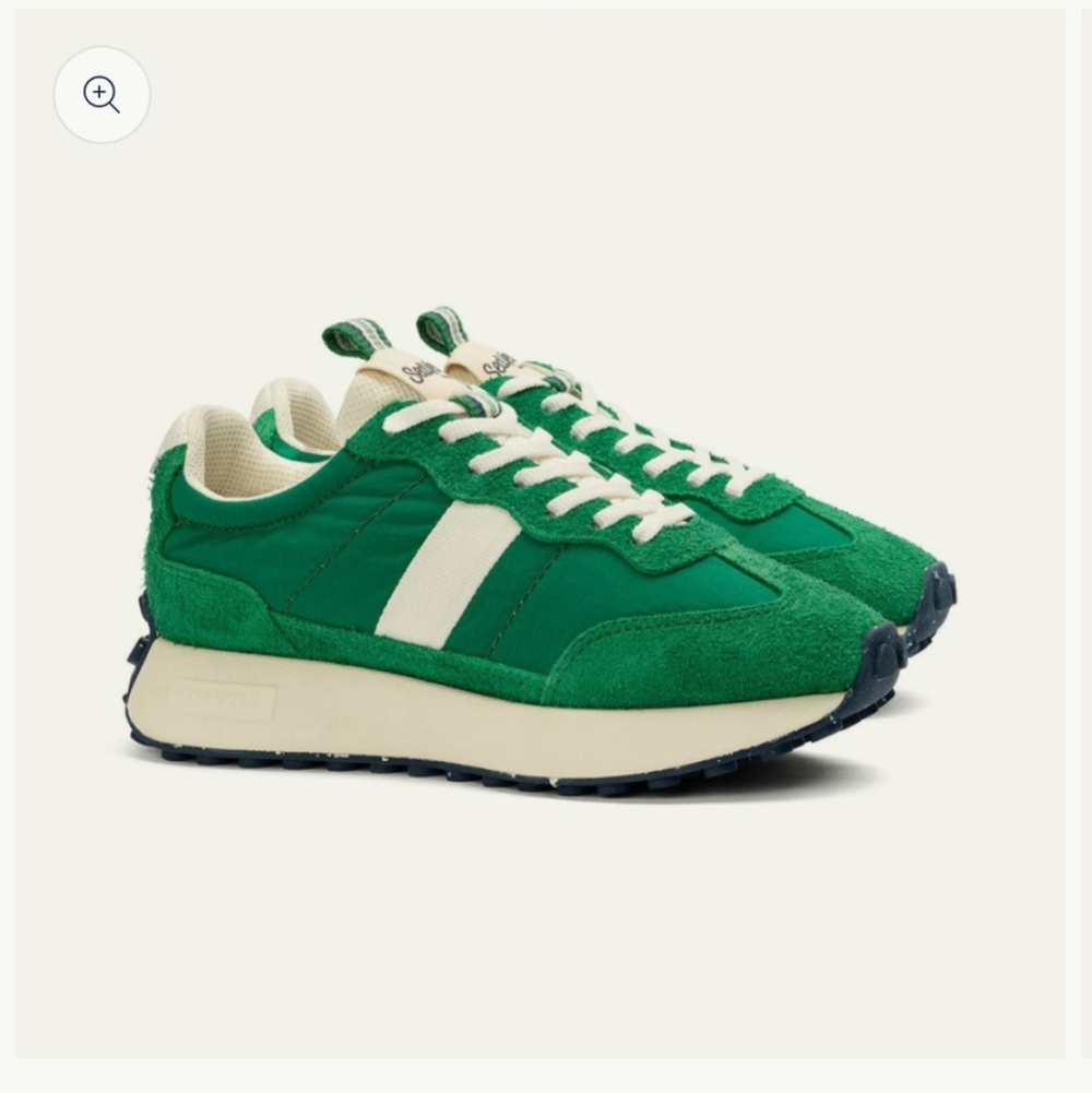 SeaVees Womens Acorn Trainer in Grass Green and Cream - Picture 2 of 13